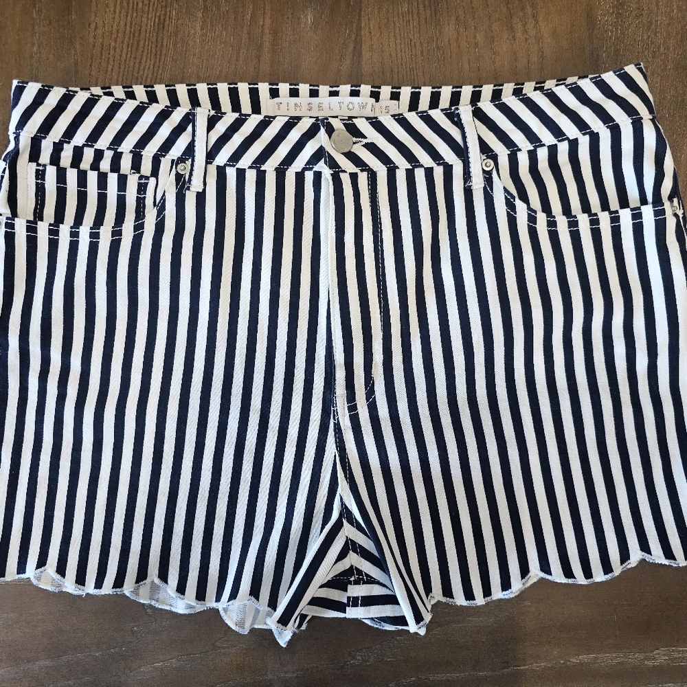 Tinseltown Navy and White Striped Apparel